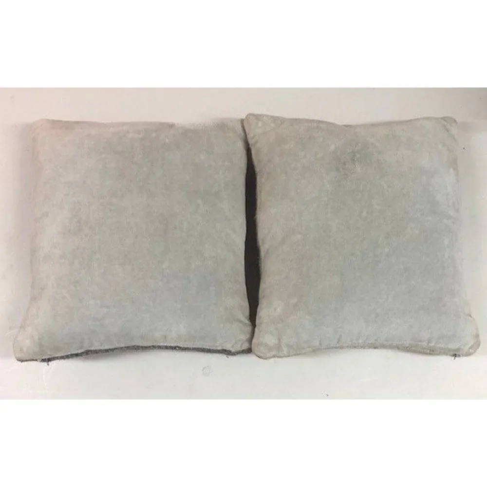 2‎ Vintage Woven Wool Bird Pillows with Velvet Backs